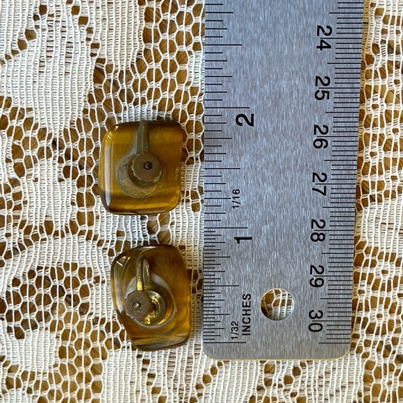 Vintage tiger's eye earrings - Picture 5 of 5